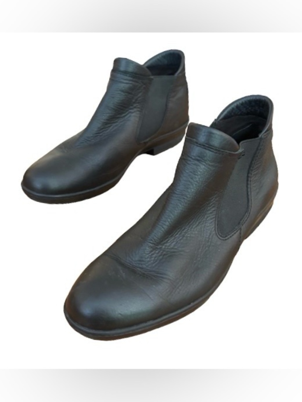 David Tate pebbled blk lthr chelsea ankl boots WM 10 WIDE comfort tradcore